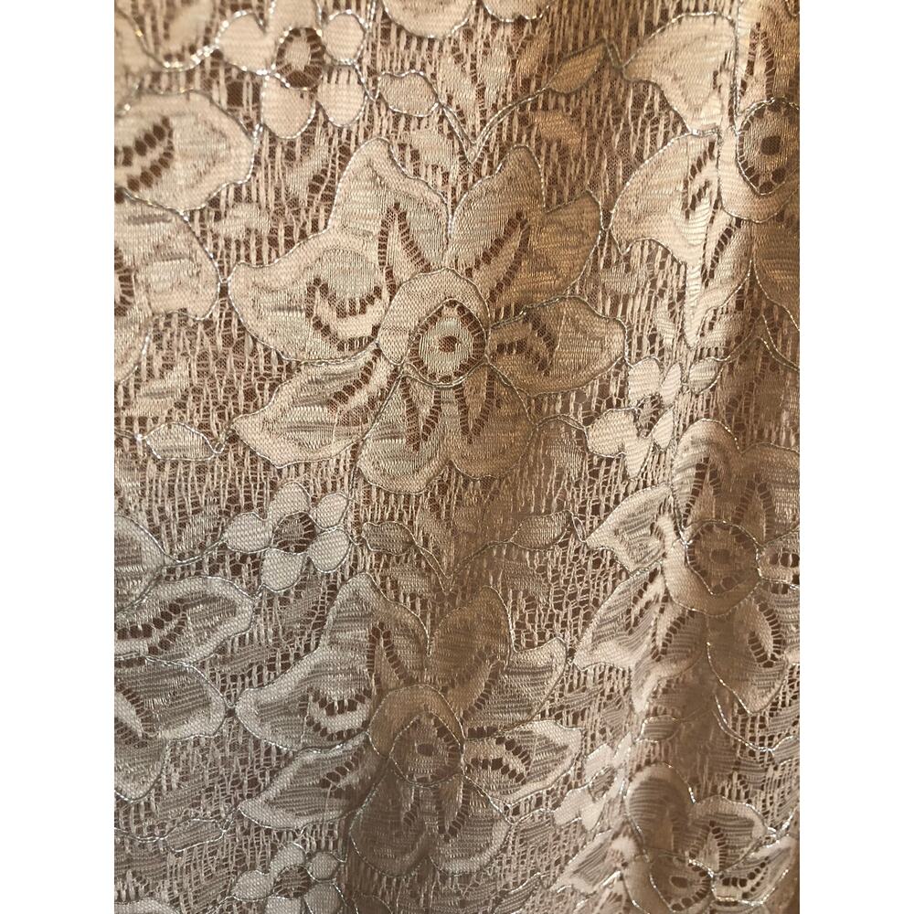 Carolina Belle Montreal Tan Lace Top Ruffled Stretch Bell Sleeves Romantic XL - Picture 3 of 9